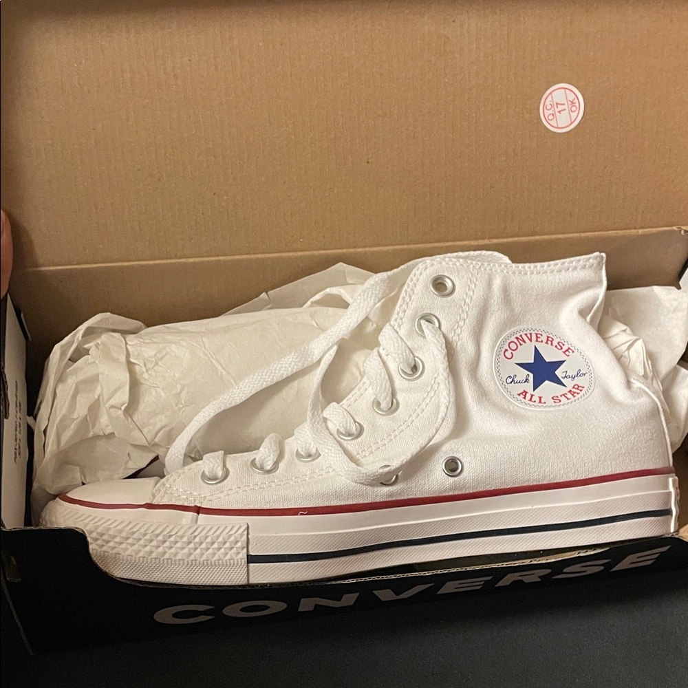 Converse White and Red High-Tops